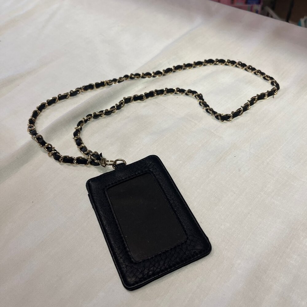 Leather Card holder, Chain strap